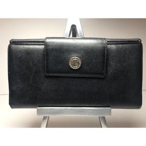 BVLGARI Long Wallet and Organizer, Black, Genuine Leather Vintage & Timeless